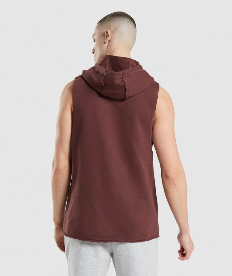 Men's Gymshark Legacy Drop Arm Hoodie Brown | CA 03561D